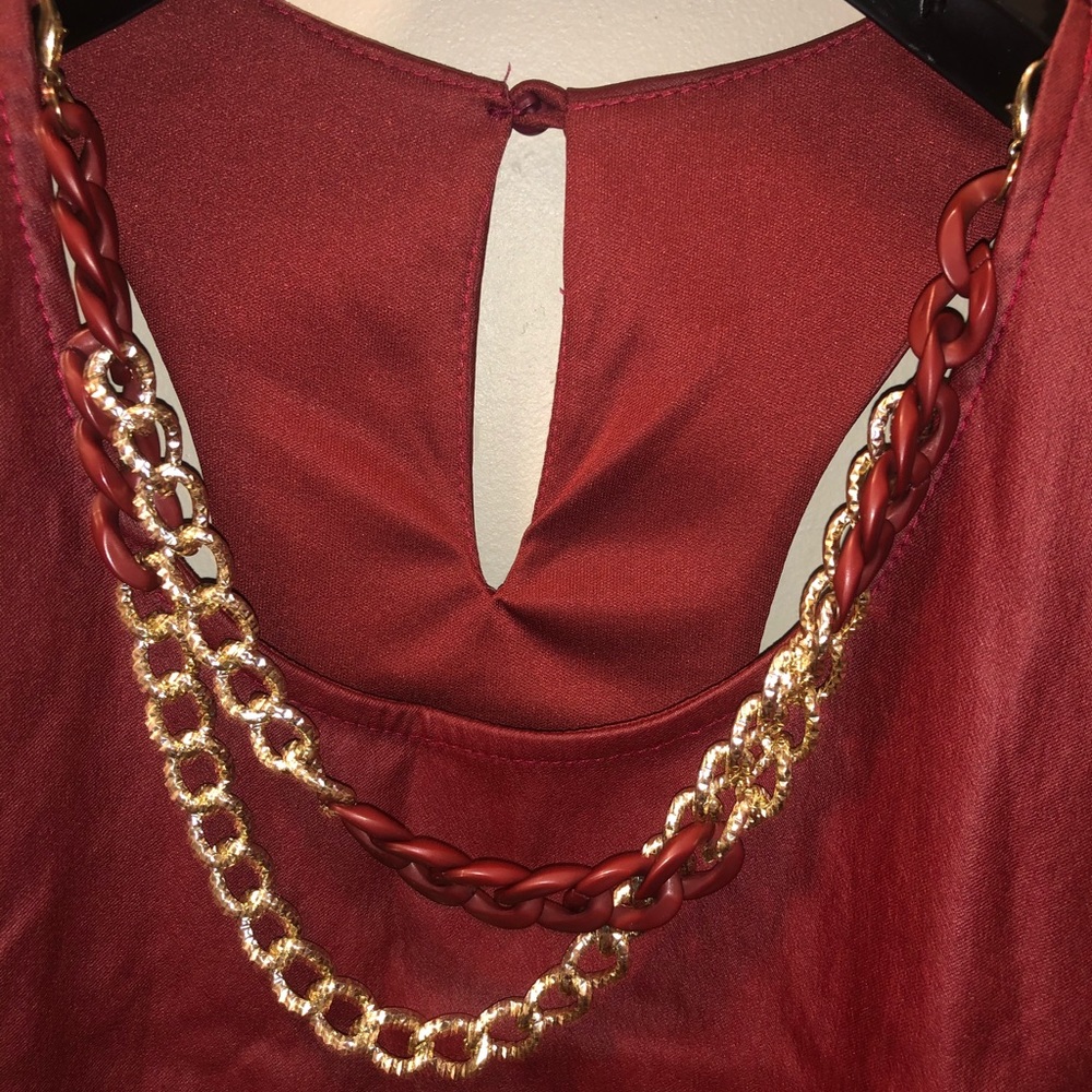 NWT Faux Leather Dress with chain attached